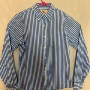 Men Hollister Blue & White long sleeve shirt. Sz M